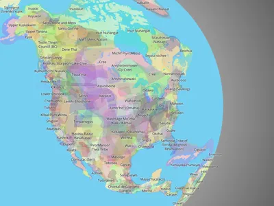 A screenshot of Native Land Digital&rsquo;s interactive map