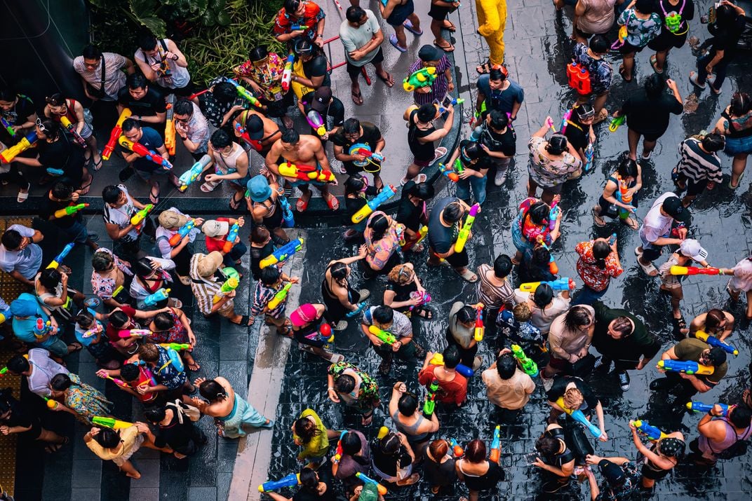 2 - The multiday Songkran festival celebrates the Thai New Year. Water represents the washing away of old suffering.