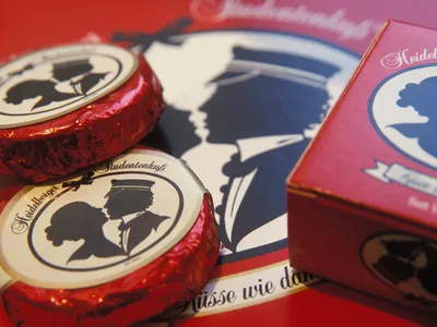 The &ldquo;Studentenkuss,&rdquo; or Student Kiss, is a praline nougat on a waffle wafer covered in dark chocolate, about the size of a Reese&rsquo;s Peanut Butter Cup.