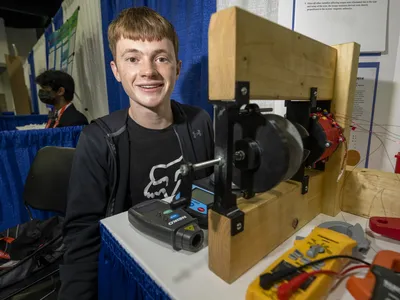 Robert Sansone with his novel synchronous reluctance motor