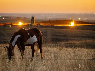 Natural gas flaring emits methane, a powerful greenhouse gas, into the atmosphere. The majority of atmospheric methane comes from human activity, with the agricultural sector and the oil and gas sector contributing the most from human activities.