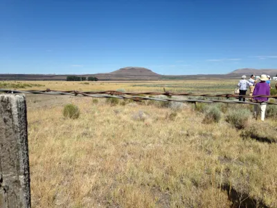 Participants on a bus tour at the 2014 community pilgrimage to Tule Lake