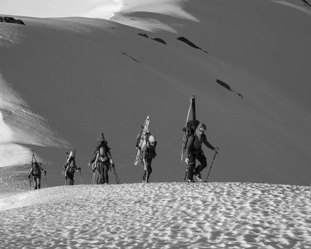 Students and instructors cover 85 miles during the summer, switching from hiking boots to crampons to cross-country skis as the terrain changes.